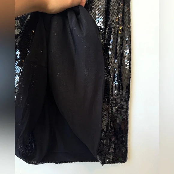 WeWoreWhat New Years Eve Straight Sequin Skirt in Black - Picture 8 of 12
